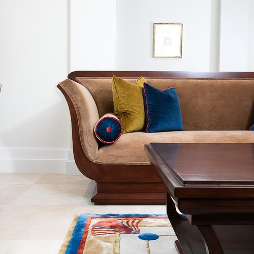 Modern Art Deco Open Back Sofa
