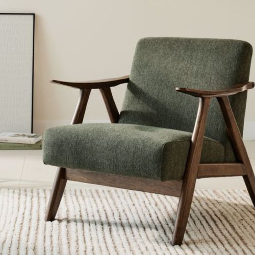 Webster Green Occasional Chair | Rustic Walnut