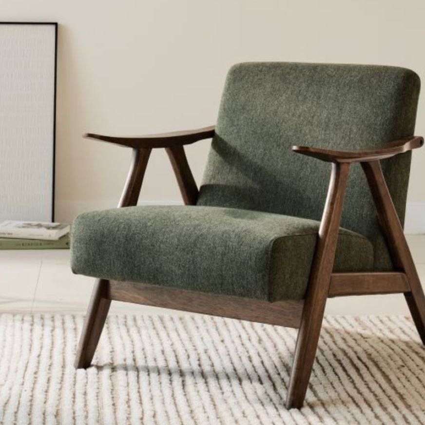 Webster Green Occasional Chair | Rustic Walnut