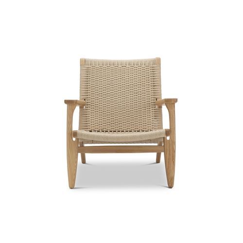 Miles Solid Ashwood Easy Lounge Chair | Natural