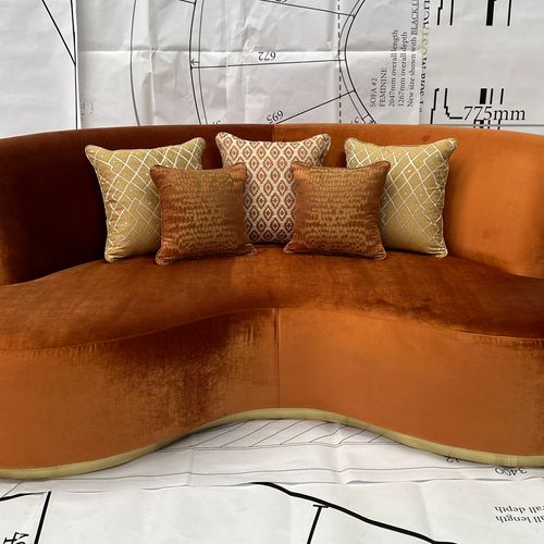 Mid Century Semi-Circle Curved Sofa