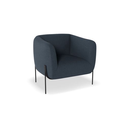 Belle Lounge Chair-Midnight Blue Brushed Matt Gold Legs