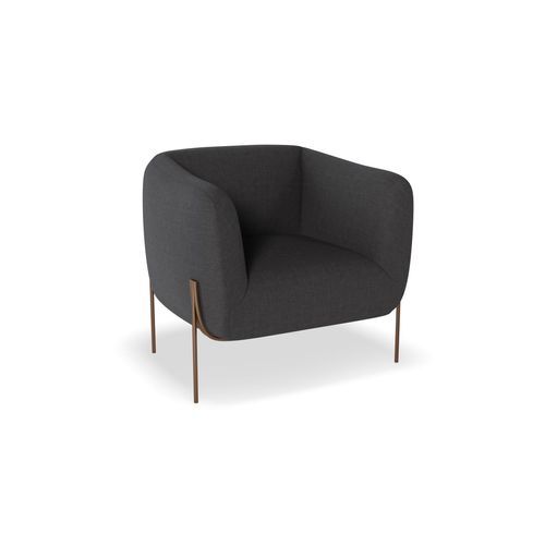 Belle Lounge Chair - Storm Grey - Matt Black Legs