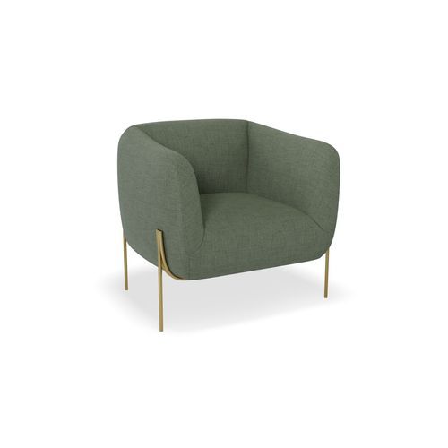Belle Lounge Chair -Kelp Green-Brushed Matt Bronze Legs