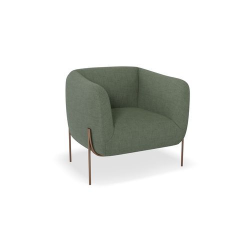 Belle Lounge Chair -Kelp Green-Brushed Matt Bronze Legs