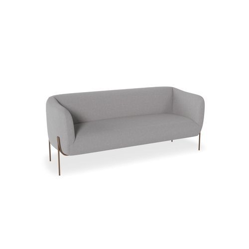 Belle 2.5 Seater Sofa -Cloud Grey w Brushed Matt Bronze