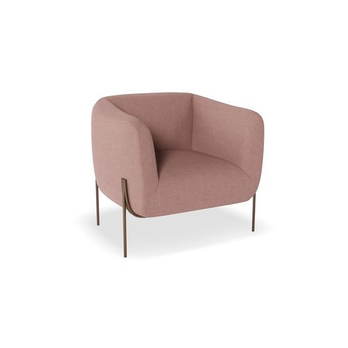 Belle Lounge Chair - Blush Pink -Brushed Matt Gold Legs