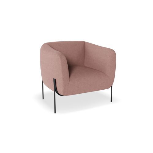 Belle Lounge Chair - Blush Pink -Brushed Matt Gold Legs