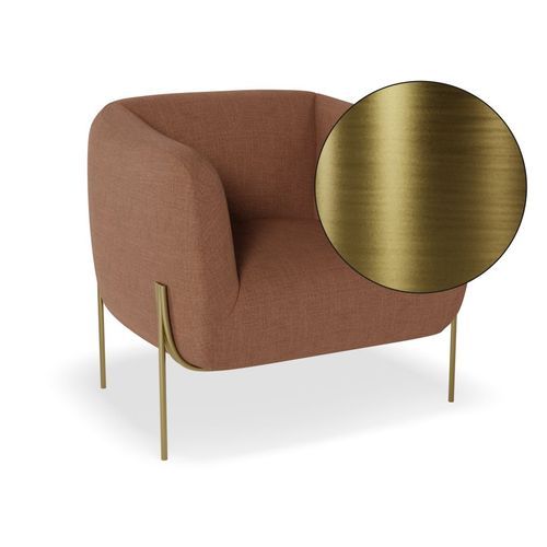 Belle Lounge Chair - Terracotta Rust - Brushed Matt Bronze Legs