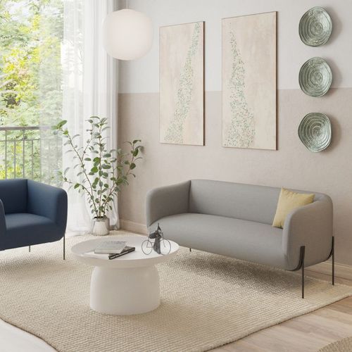 Belle Lounge Chair-Midnight Blue Brushed Matt Gold Legs