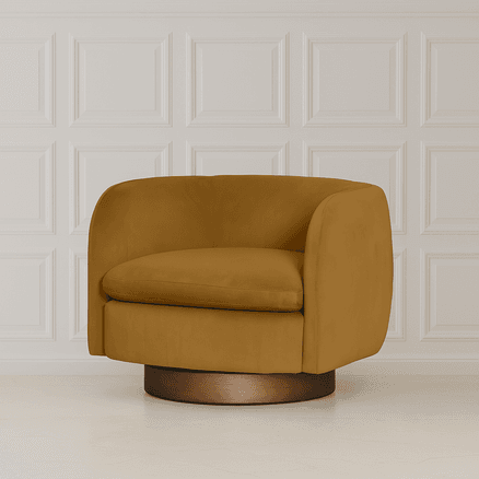 Charlie Swivel Chair- Camel Velvet- Pre Order