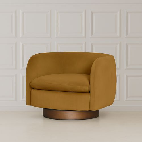 Charlie Swivel Chair - Camel Velvet