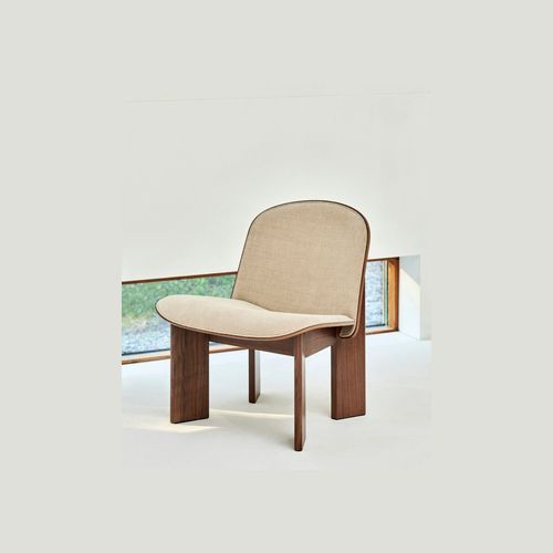 Chisel Lounge Chair Front Upholstered Walnut