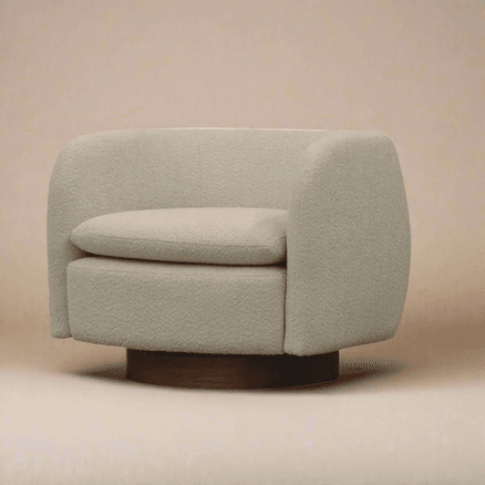 Charlie Swivel Chair - Beige Boucle