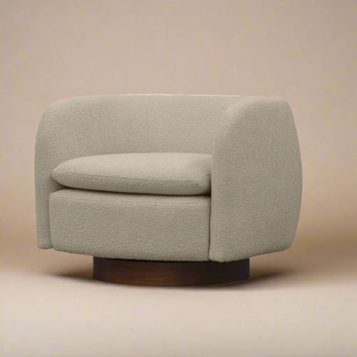 Charlie Swivel Chair - Beige Boucle