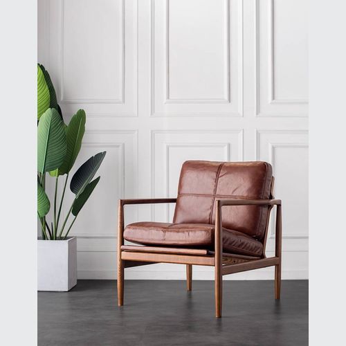 Bailey Leather Armchair - Saddle