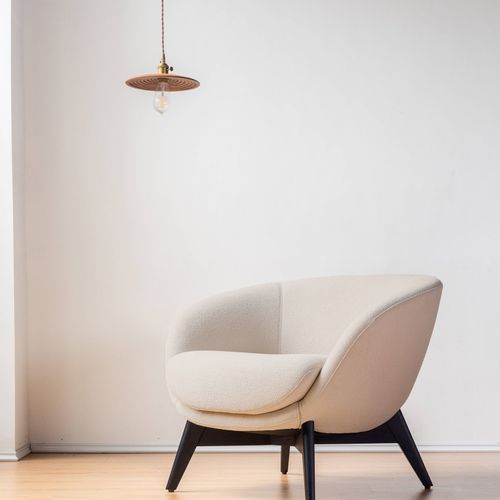 Crescent Boucle Lounge Chair