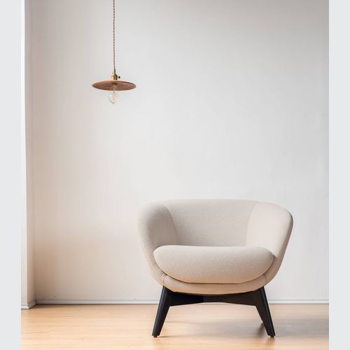 Crescent Boucle Lounge Chair
