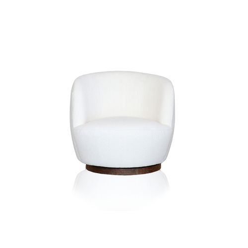 Mid Century Boucle Swivel Chair