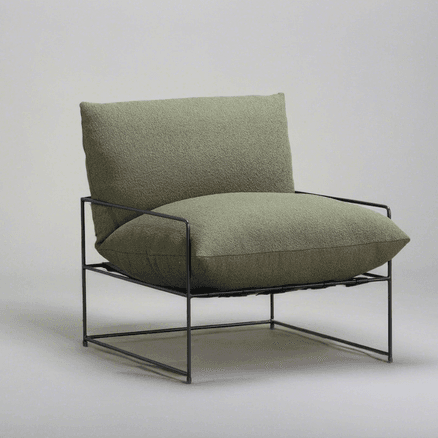 Sammy Boucle Sling Chair  | Olive