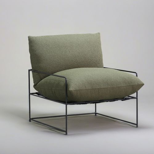 Sammy Boucle Sling Chair  | Olive