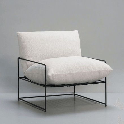 Sammy Boucle Sling Chair  | Beige