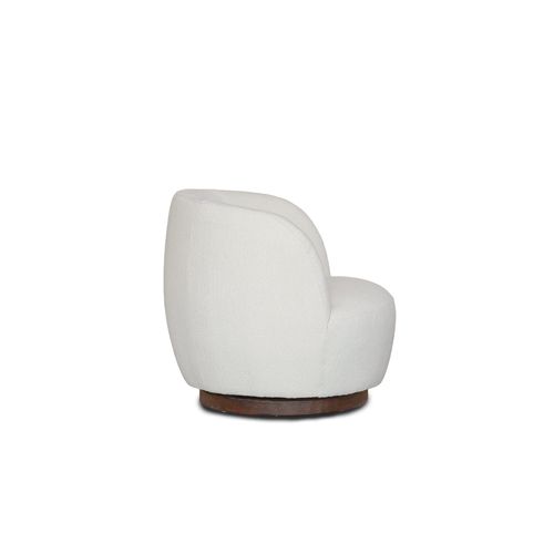 Mid Century Linen Swivel Chair