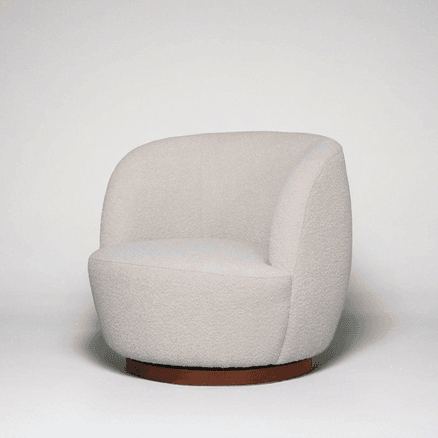 Mid Century Boucle Swivel Chair  | Beige