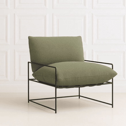 Sammy Boucle Sling Chair  | Olive