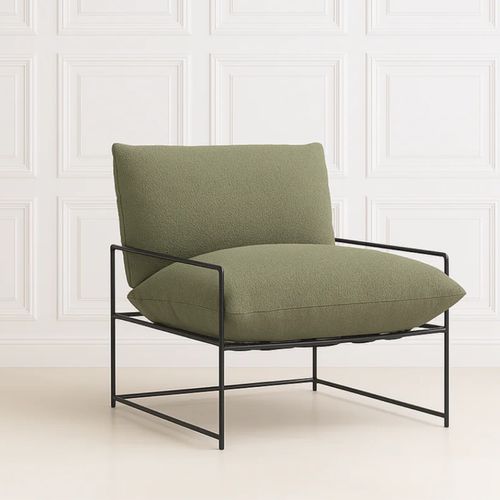 Sammy Boucle Sling Chair  | Olive