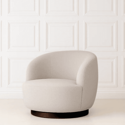 Mid Century Boucle Swivel Chair  | Beige