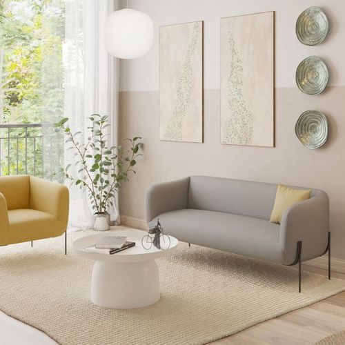 Belle Lounge Chair - Tuscan Yellow - Brushed Matt Bronze Legs
