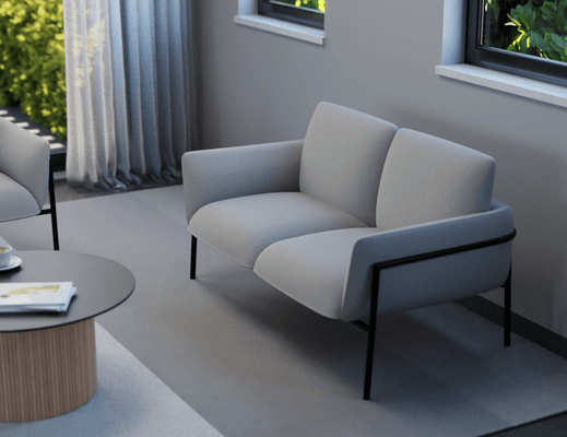 Charlie 2 Seater Cloud Grey