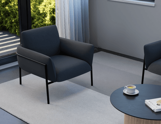 Charlie Single Seater Lounge Chair Midnight Blue