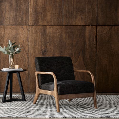 Paris Black Occasional Chair | Walnut | Hardwood Frame