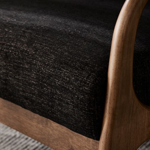 Paris Black Occasional Chair | Walnut | Hardwood Frame