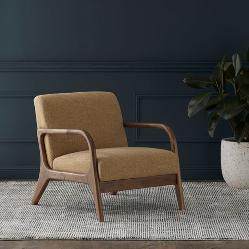 Paris Mustard Occasional Chair | Walnut | Hardwood Frame