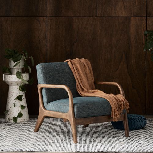 Paris Teal Occasional Chair | Walnut | Hardwood Frame