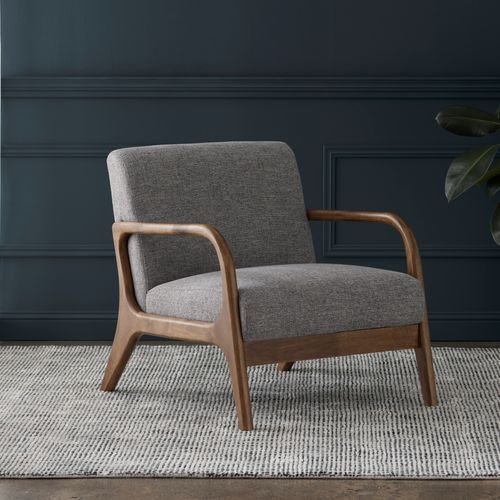 Paris Grey Occasional Chair | Walnut | Hardwood Frame