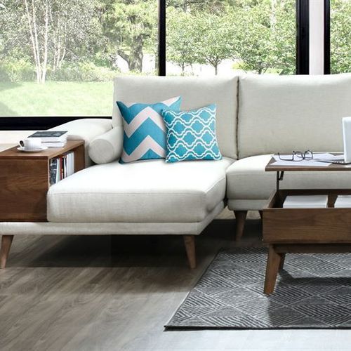 Paris Modular Sofa Series | L-Shape Sofa with Left Chaise | Beige Fabric