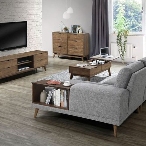 Paris Modular Sofa Series | L-Shape Sofa with Right Chaise | Grey Fabric