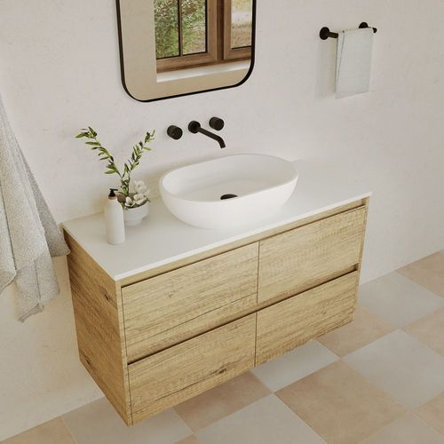 Pure White Solid Surface Top, Rectangular Full Depth