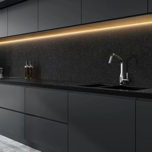 Cascade Black Solid Surface by Hanex
