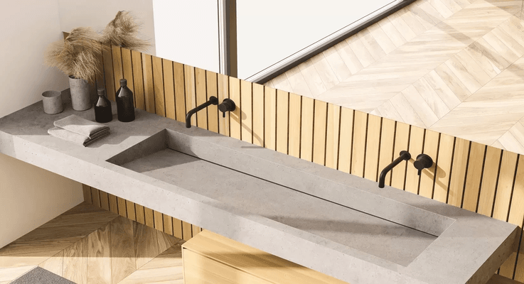 Cascade Grey Solid Surface by Hanex