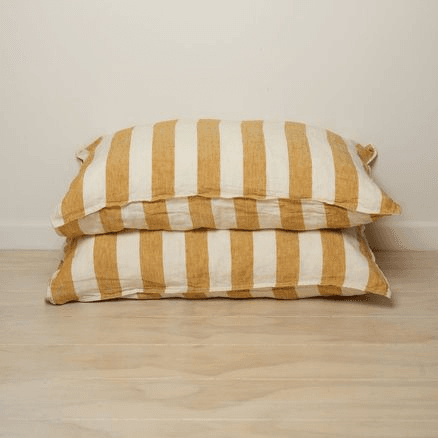 100% French Flax Linen Pillowcase Pair | Sunflower