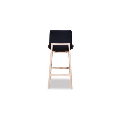 Ara Stool - Natural - Black Pad - Black padded Seat - Natural Ash legs 74cm Seat height