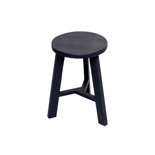 Rustico Reclaimed Teak Tripod Stool - Black