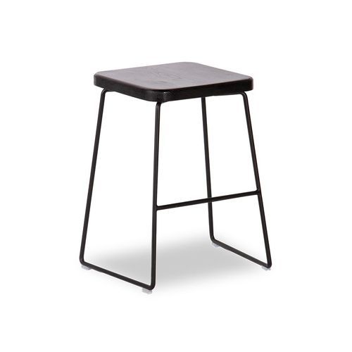 Hugo Low Stool -  Black Seat - 46cm Low Stool Round