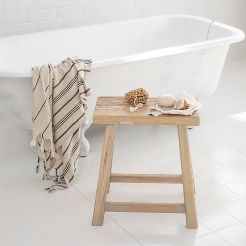 Coastline Aged Elm Rectangle Stool