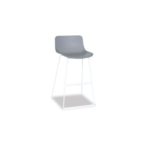 Umbria Stool - White - Grey Shell  - 66cm Kitchen Bench Height